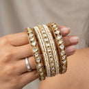 Pooja Bangles Elegant Polki Kundan And Pearl Designer Bangles Set