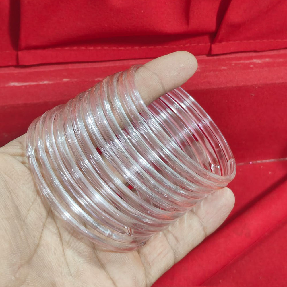 Pooja Bangles Glossy Transparent Jelly Bangles Set