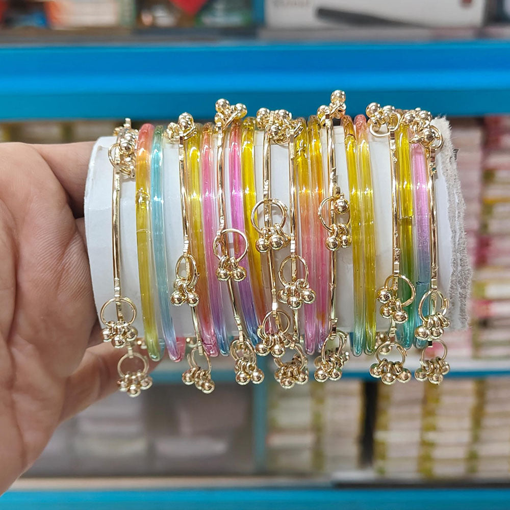 Pooja Bangles Glossy Transparent Jelly Bangles Set