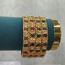Pooja Bangles Traditional Pota Stone And Pearl Meenakari Bangles Set