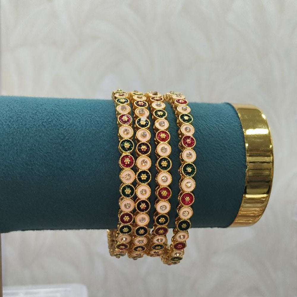 Pooja Bangles Traditional Austrian Stone Meenakari Bangles Set