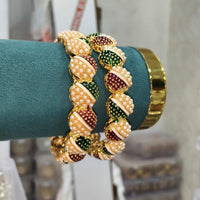 Pooja Bangles Traditional Pearl Meenakari Bangles Set