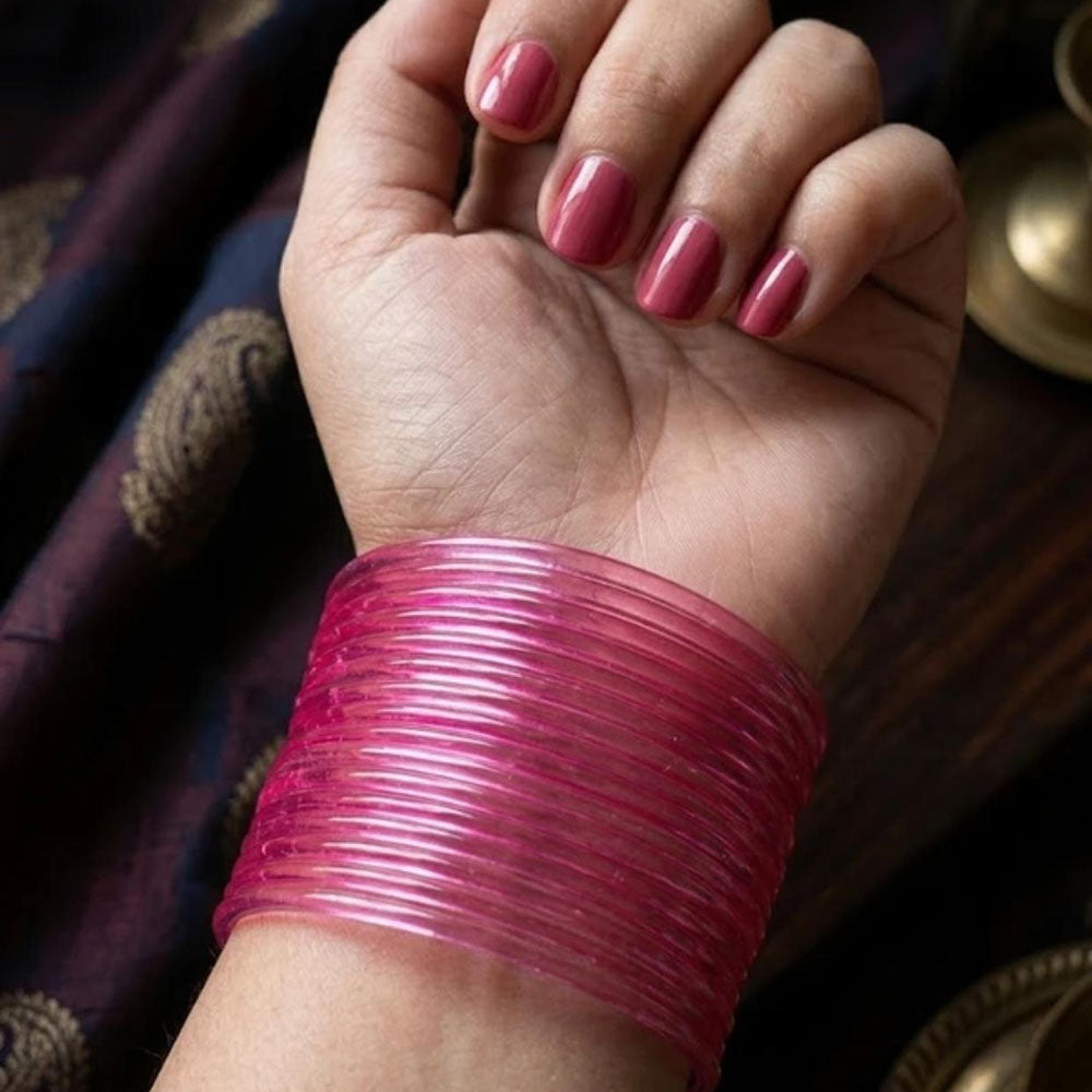 Pooja Bangles Glossy Transparent Jelly Bangles Set