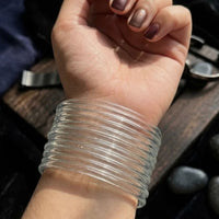 Pooja Bangles Glossy Transparent Jelly Bangles Set