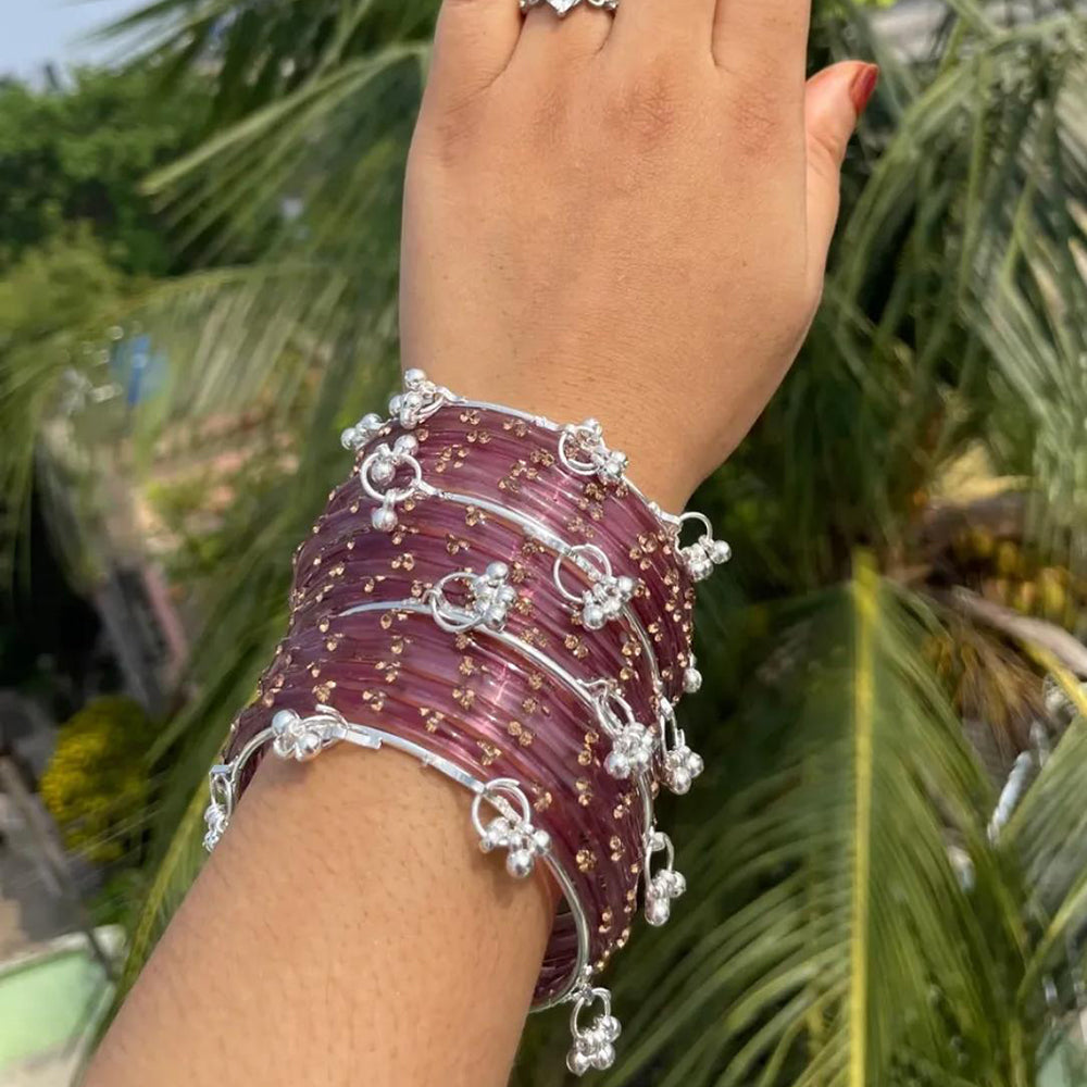 Pooja Bangles Classic Kashmiri Ghungroo Glass Bangles Set