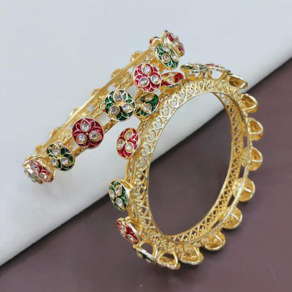 Pooja Bangles Austrian Stone Colorful Meenakari Bangles Set
