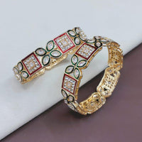 Pooja Bangles Elegant Crystal Stone And Meenakari Bangles Set