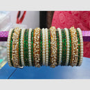 Pooja Bangles Sparkling Raindrop And Pearl Designer Bangles Set for Women