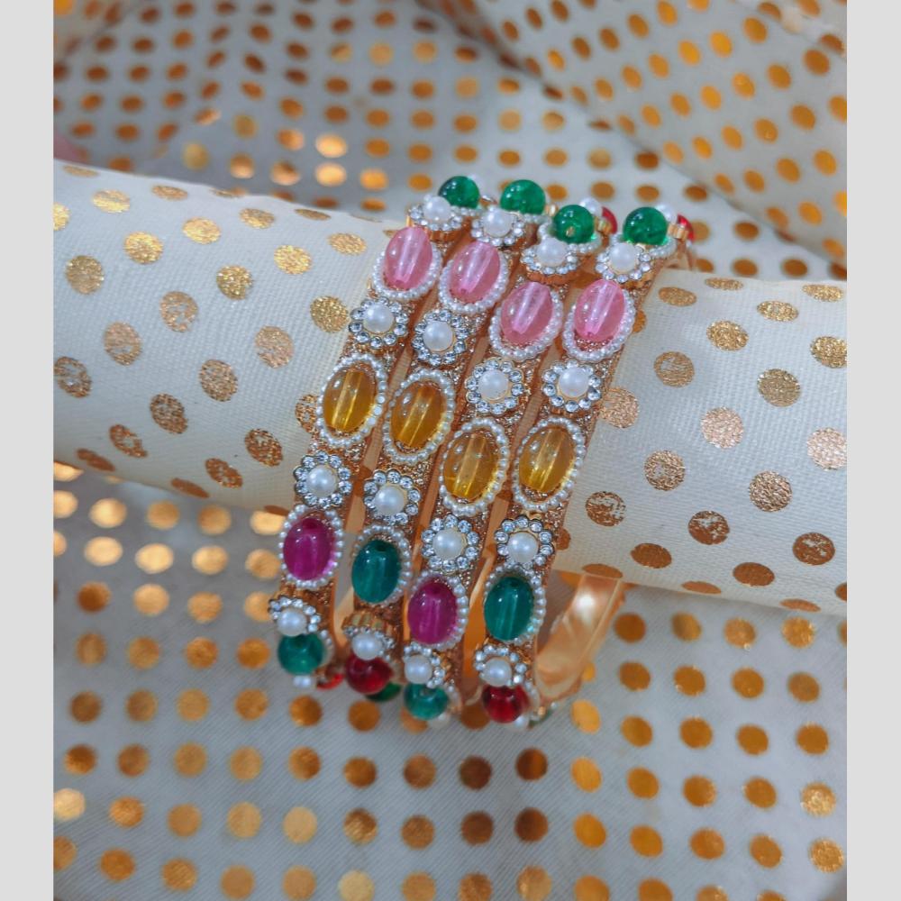 Pooja Bangles Pota Stone And Pearl Designer Bangles Set