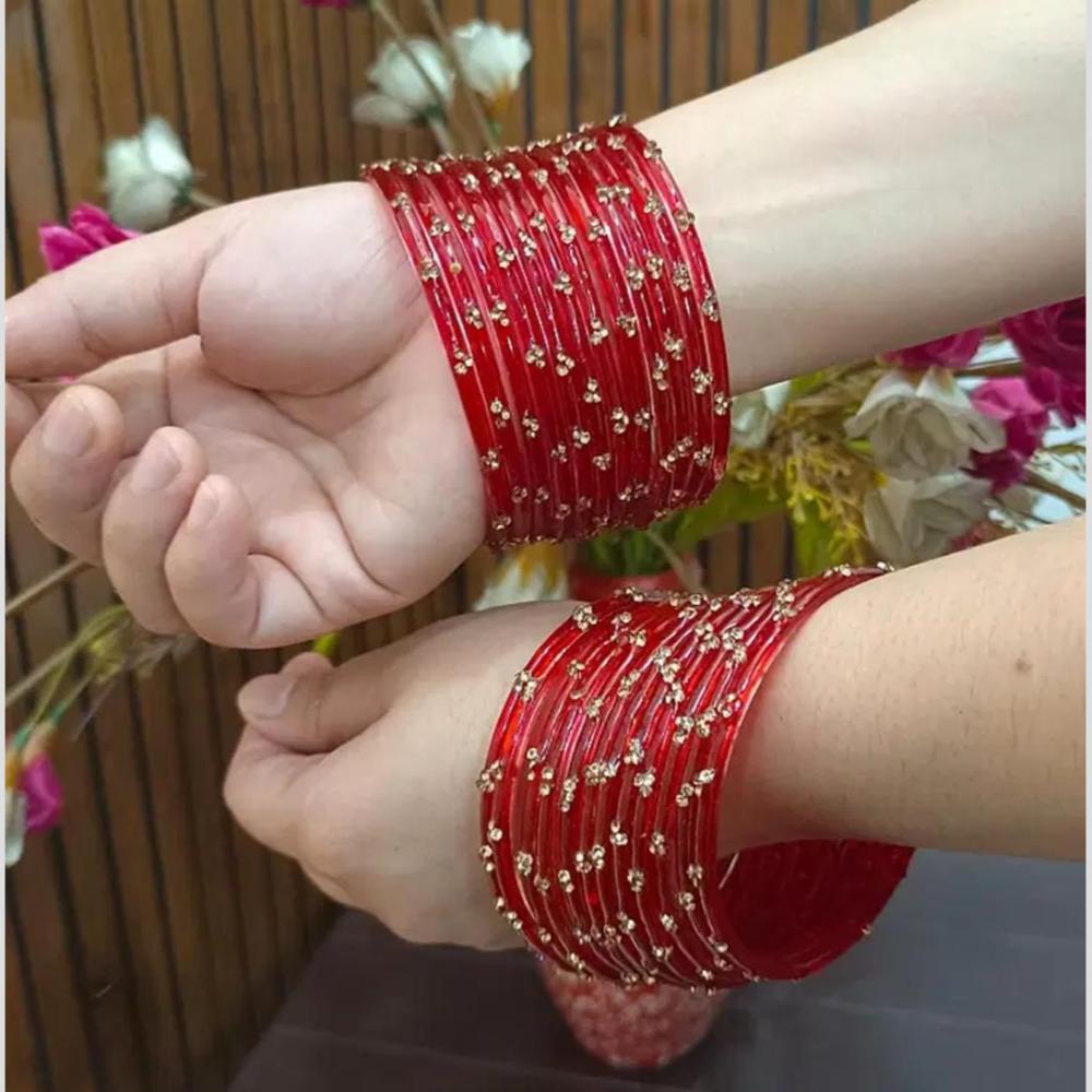 Pooja Bangles Luxury Austrian Stone Glass Wedding Wear Bangles Set