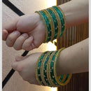 Pooja Bangles Luxury Austrian Stone Glass Wedding Wear Bangles Set