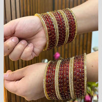 Pooja Bangles Luxury Austrian Stone Glass Wedding Wear Bangles Set