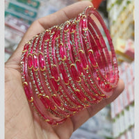 Pooja Bangles Stylish Austrian Stone Wedding Wear Bangles Set