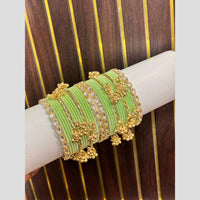 Pooja Bangles Kundan Stone Pearl Kashmiri Glass Designer Bangles Set