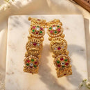 Pooja Bangles Traditional Pota Stone And Pearl Openable Bangles Set for Women 