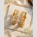 Pooja Bangles Elegant Meenakari Pearl And Pota Stone Openable Bangles Set 