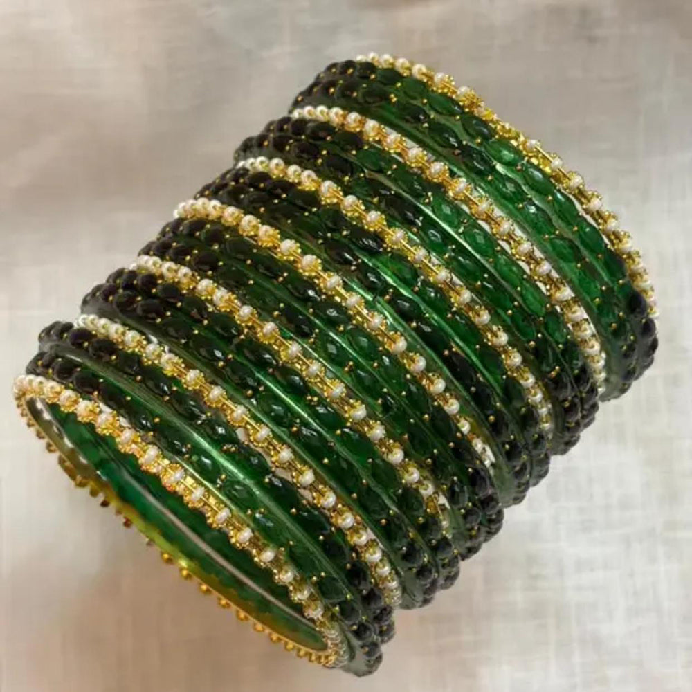 Pooja Bangles Raindrop Glass Fancy Bangles Set