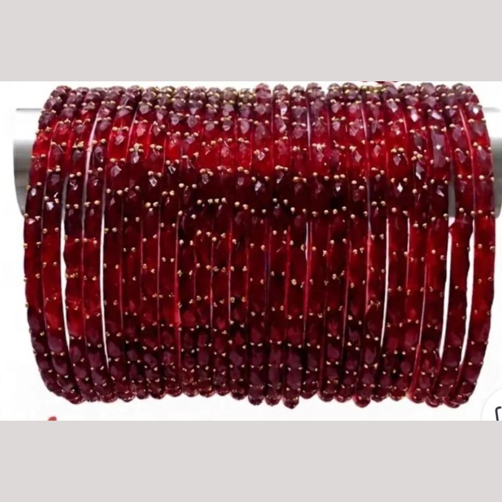 Pooja Bangles Raindrop Glass Fancy Bangles Set