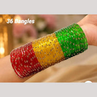 Pooja Bangles Austrian Stone Glass Fancy Bangles Set