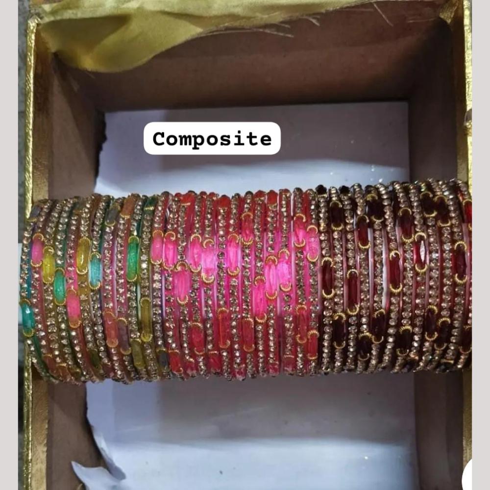 Pooja Bangles Austrian Stone Glass Fancy Bangles Set