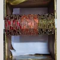 Pooja Bangles Austrian Stone Glass Fancy Bangles Set