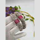 Pooja Bangles Vintage Oxidised Plated Pota Stone Bangles Set