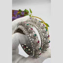 Pooja Bangles Vintage Oxidised Plated Pota Stone Bangles Set