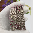 Pooja Bangles Vintage Oxidised Plated Pota Stone Bangles Set