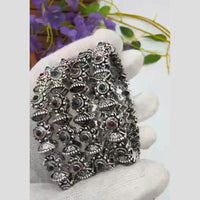 Pooja Bangles Vintage Oxidised Plated Pota Stone Bangles Set