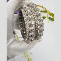 Pooja Bangles Vintage Oxidised Plated Kundan Stone Bangles Set