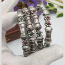 Pooja Bangles Vintage Oxidised Plated Pota Stone Bangles Set