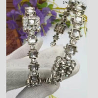 Pooja Bangles Vintage Oxidised Plated Pota Stone Bangles Set