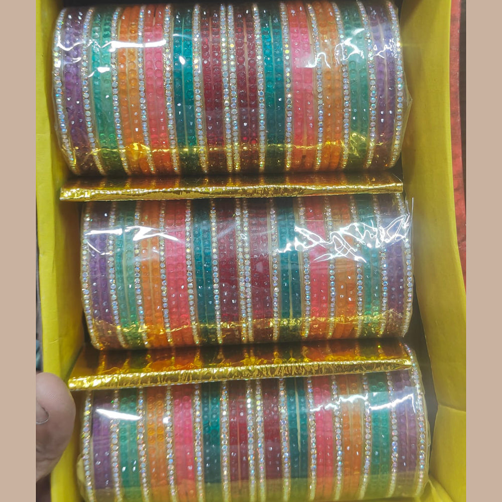 Pooja Bangles Multi Color Austrian Stone Bangles Set