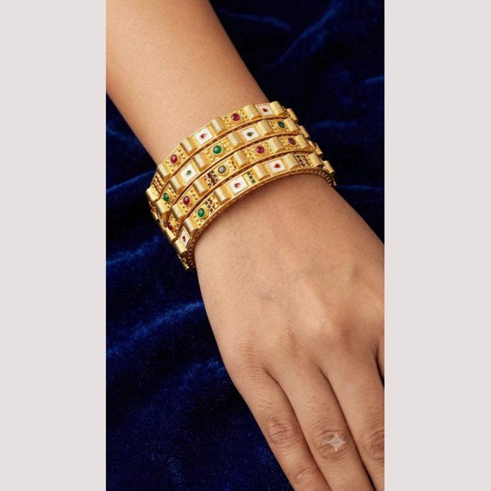 Pooja Bangles Premium Pota Stone Bangles Set
