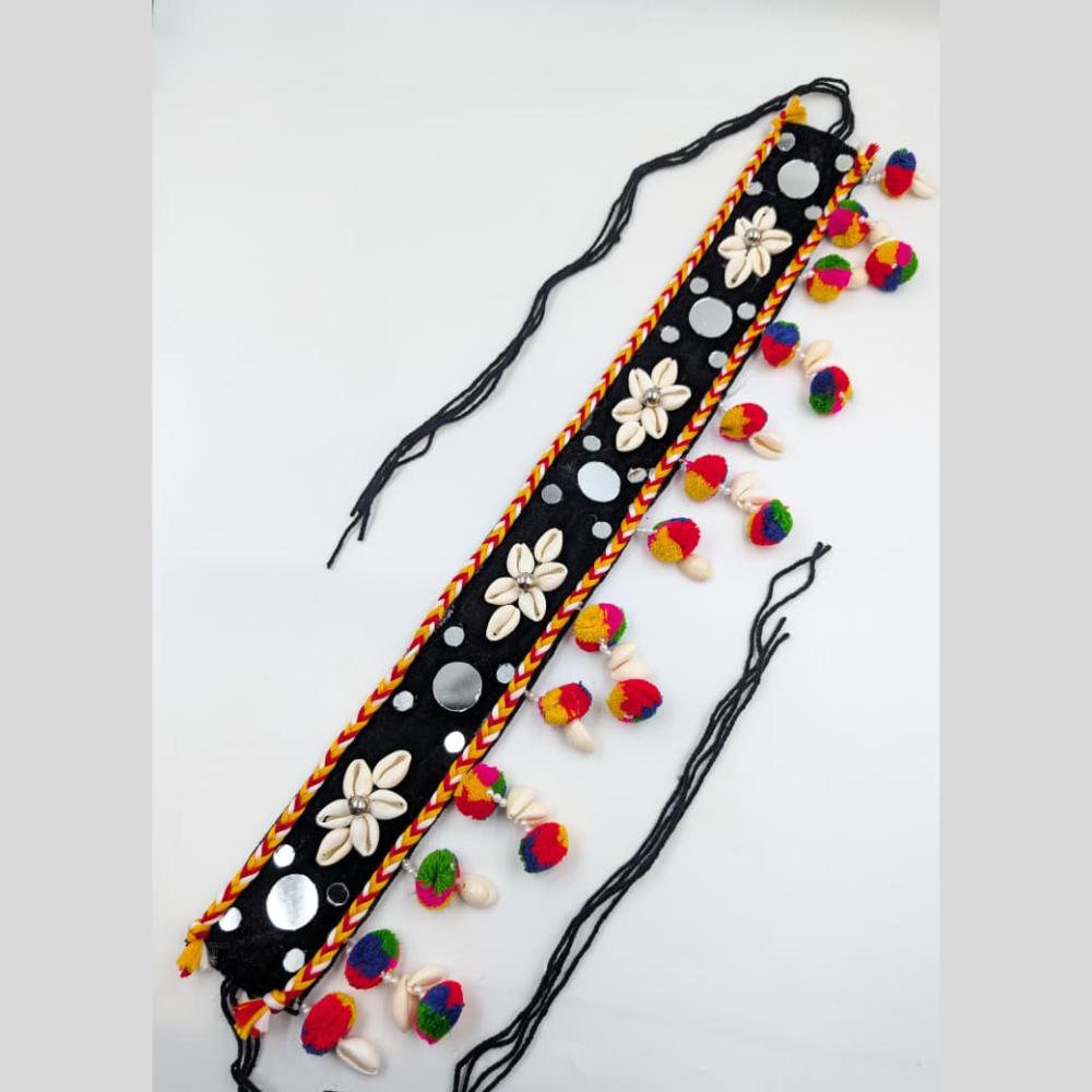 Pooja Bangles Shell Pom Pom And Mirror Kamarband