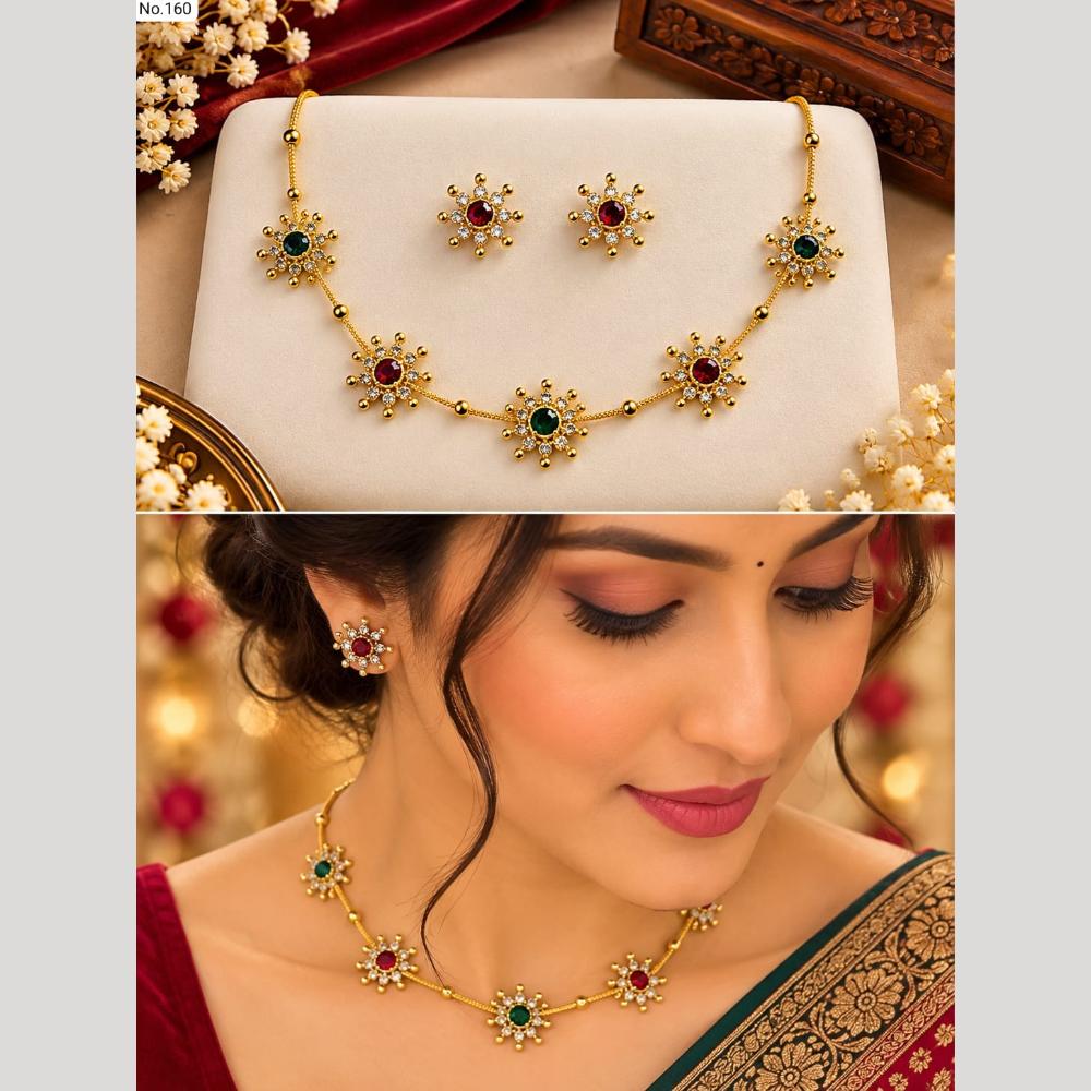 Pooja Bangles Elegant Pota Stone Necklace Set 