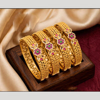 Pooja Bangles Premium Pota Stone Bangles Set