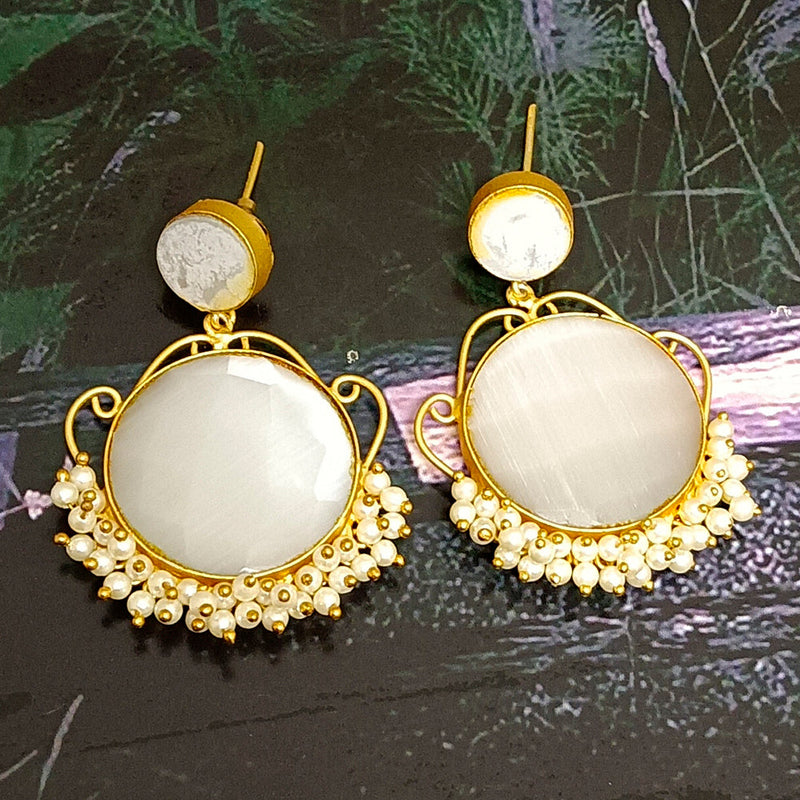 Darshana Jewels Gold Plated Crystal Dangler Earrings