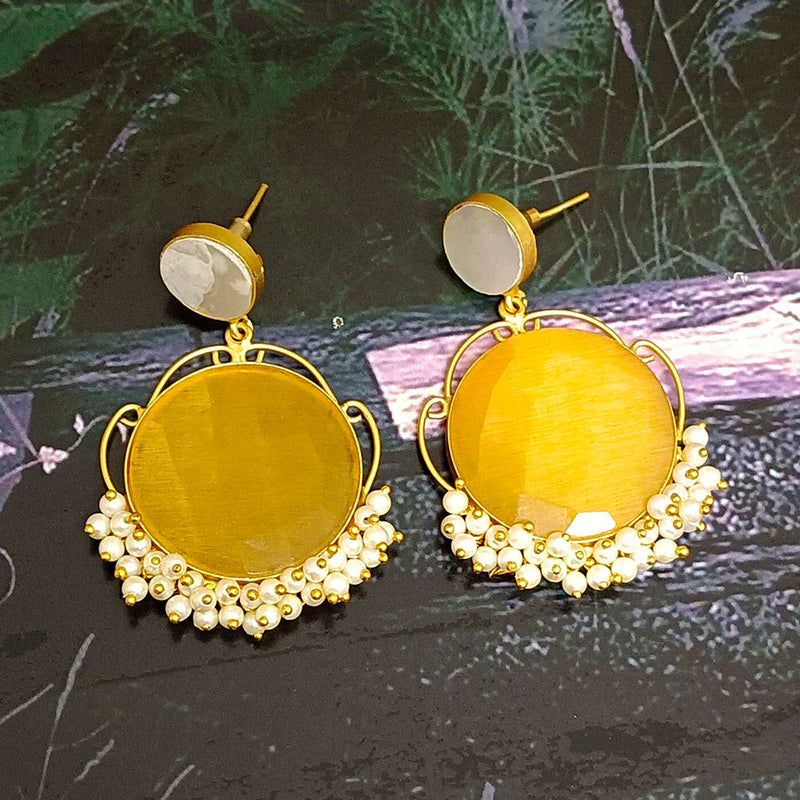 Darshana Jewels Gold Plated Crystal Dangler Earrings