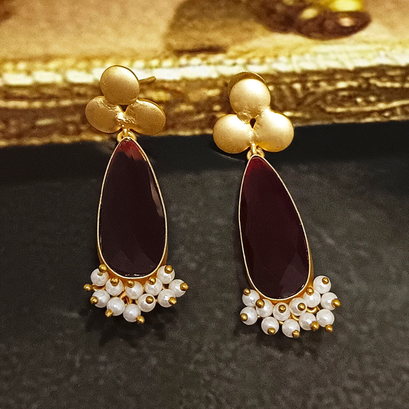 Darshana Jewels Gold Plated Crystal Dangler Earrings