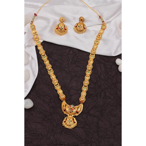 Darshana Jewels Gold Plated Meenakari Long Necklace Set