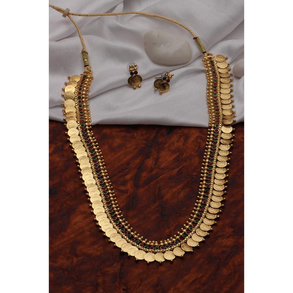 Darshana Jewels Gold Plated Pota Stone Long Necklace Set