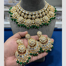 Hira Collections Gold Plated Kundan Stone And Pearls Choker Necklace Set