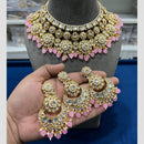 Hira Collections Gold Plated Kundan Stone And Pearls Choker Necklace Set