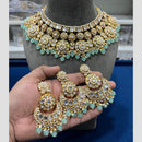 Hira Collections Gold Plated Kundan Stone And Pearls Choker Necklace Set