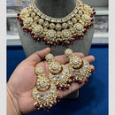 Hira Collections Gold Plated Kundan Stone And Pearls Choker Necklace Set