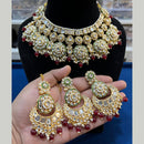 Hira Collections Gold Plated Kundan Stone And Pearls Choker Necklace Set