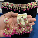 Hira Collections Gold Plated Crystal Stone And Pearls Necklace Set