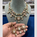 Hira Collections Gold Plated Kundan Stone Necklace Set