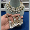 Hira Collections Gold Plated Kundan Stone And Beads Necklace Set